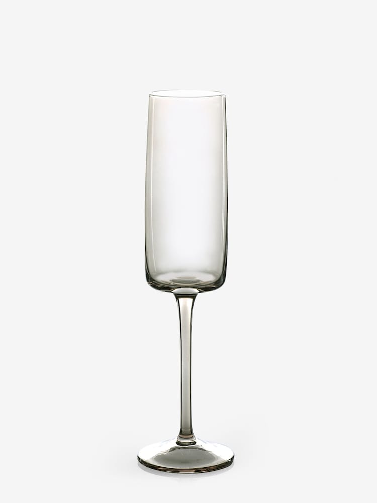 Set of 4 Smoke Grey Angular Champagne Flutes - Image 5 of 5 Set of 4 Smoke Grey Angular Champagne Flutes - Image 5 of 5