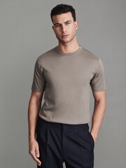 Reiss Cinder Day Mercerised Cotton Crew Neck T-Shirt - Image 1 of 5
