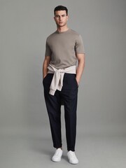 Reiss Cinder Day Mercerised Cotton Crew Neck T-Shirt - Image 3 of 5