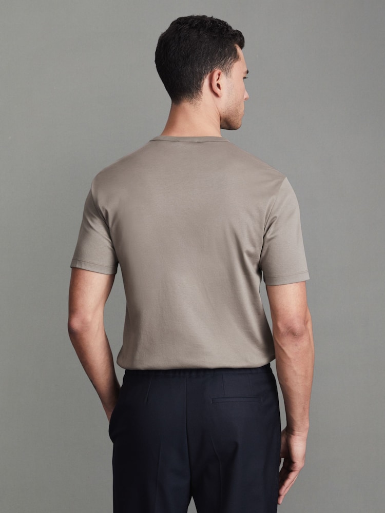 Reiss Cinder Day Mercerised Cotton Crew Neck T-Shirt - Image 5 of 5
