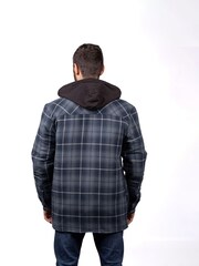 Dickies Blue Fleece Hood Flannel Shirt 100% Cotton Jacket - Image 2 of 5