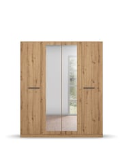 Rauch Artisan Oak Amodi Wood and Mirror 4 Door Semi Fitted Wardrobe - Image 2 of 4
