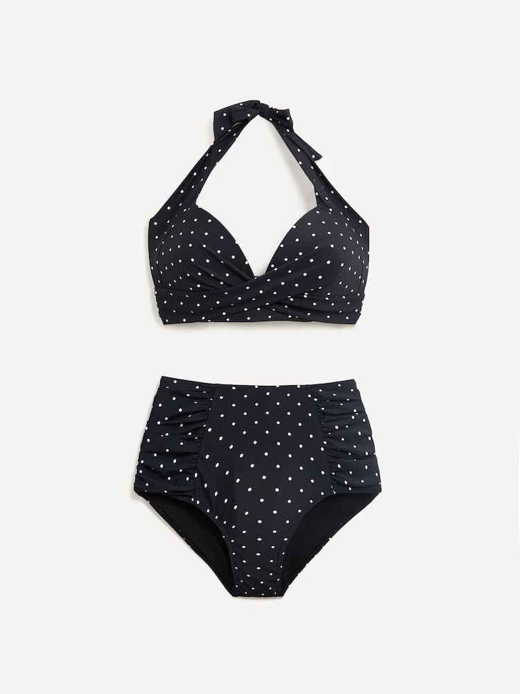 Zwart met stip - Linzi Amalfi voorgevormde bikiniset met hoge taille - Image 3 of 5