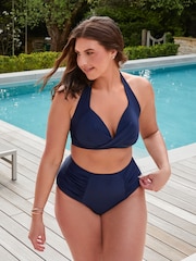 Linzi Navy Amalfi Moulded Cup High Waist Bikini Set - Image 6 of 6