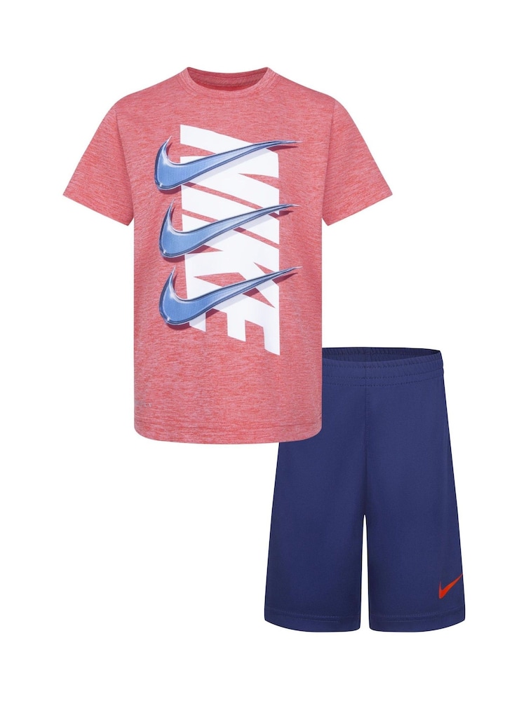 Nike Blue Dri-Fit T-Shirt And Shorts Set - Image 1 of 2