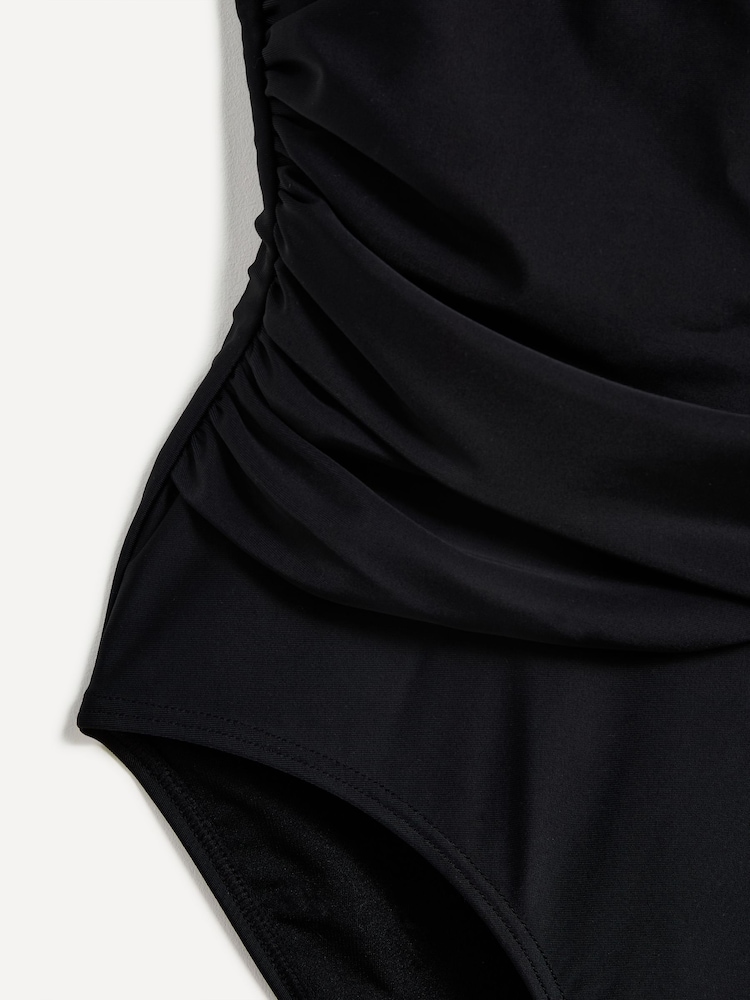 Linzi Black Paros Halterneck Tummy Control Ruched Swimsuit - Image 6 of 6