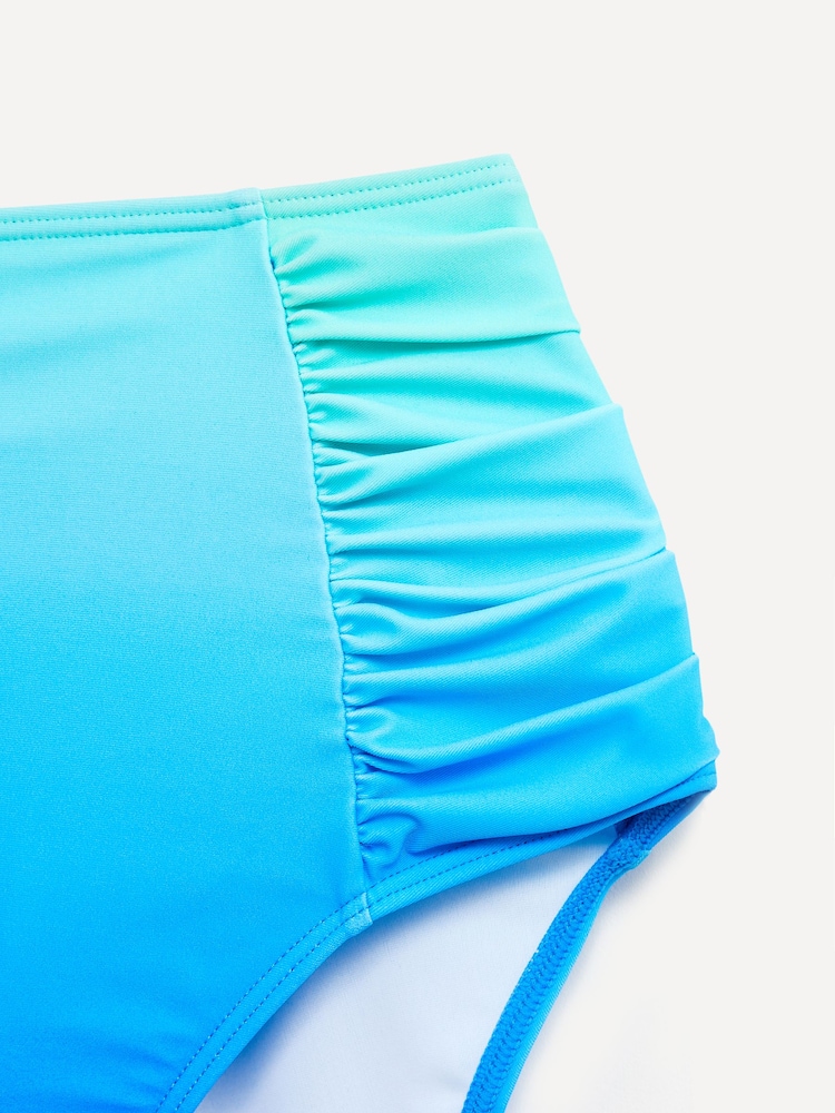 Bleu/vert - Linzi Amalfi - Ensemble de bikinis taille haute à bonnets moulés - Image 7 of 9