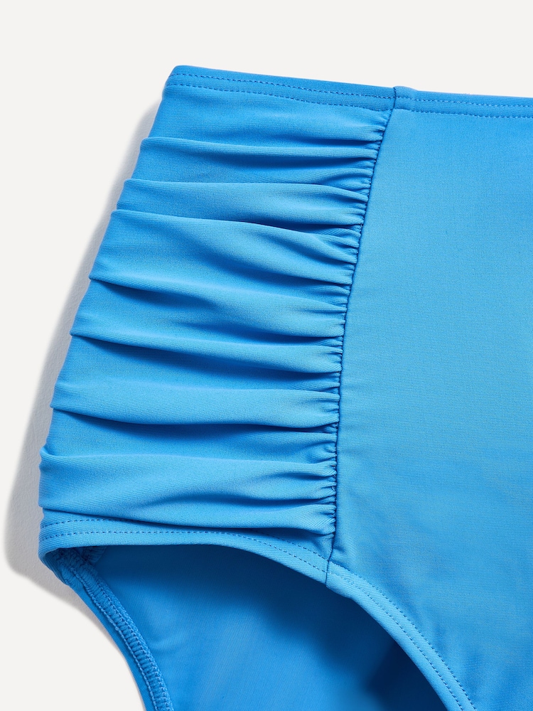 Bleu/vert - Linzi Amalfi - Ensemble de bikinis taille haute à bonnets moulés - Image 8 of 9