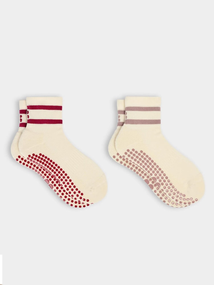 Sweaty Betty Brown Form Pilates Mini Crew Socks 2 Pack - Image 1 of 4 Sweaty Betty Brown Form Pilates Mini Crew Socks 2 Pack - Image 1 of 4