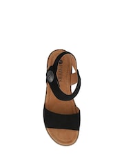 Pavers Black Leopard Cushioned Touch-Fasten Sandals - Image 4 of 5