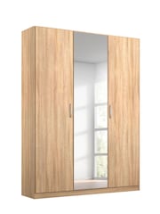 Rauch Sonoma Oak Cameron Wood and Mirror Semi Triple Fitted Wardrobe - Image 2 of 3