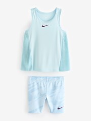 Nike Blue Little Kids Prep In Your Step T-Shirt and Shorts Set - Image 8 of 8
