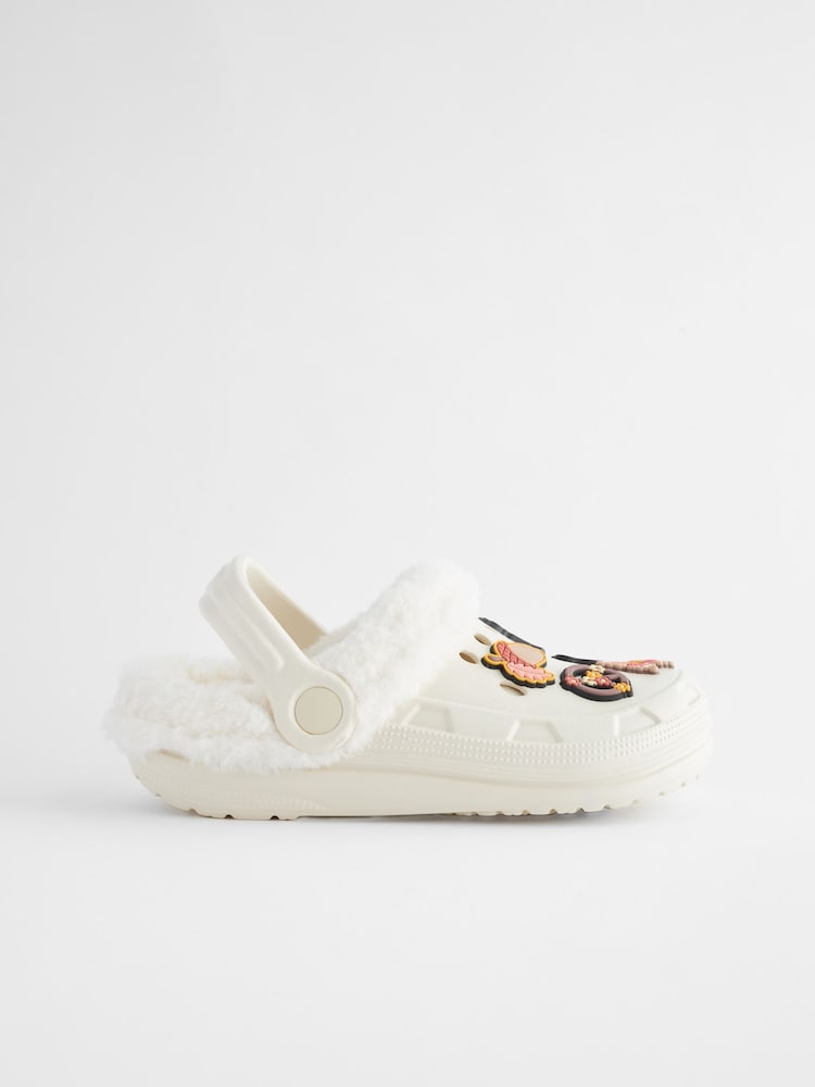 Neutral Pumpkin Badge Faux Fur Lined Clog Slippers - Image 2 of 8 Neutral Pumpkin Badge Faux Fur Lined Clog Slippers - Image 2 of 8