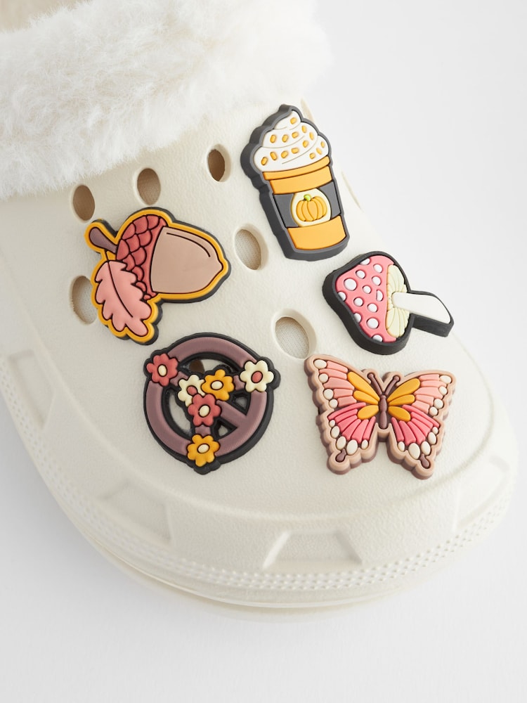 Neutral Pumpkin Badge Faux Fur Lined Clog Slippers - Image 8 of 8 Neutral Pumpkin Badge Faux Fur Lined Clog Slippers - Image 8 of 8