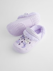 Purple Butterfly Faux Fur Lined Clog Slippers - Image 5 of 8