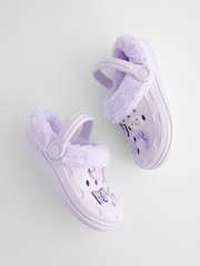 Purple Butterfly Faux Fur Lined Clog Slippers - Image 6 of 8