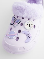 Purple Butterfly Faux Fur Lined Clog Slippers - Image 8 of 8
