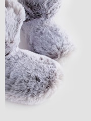 Grey Faux Fur Warm Lined Boot Slippers - Image 5 of 5