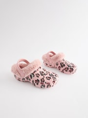 Pink - Clogs-Slipper mit Futter aus Fellimitat - Bild 1 von 5