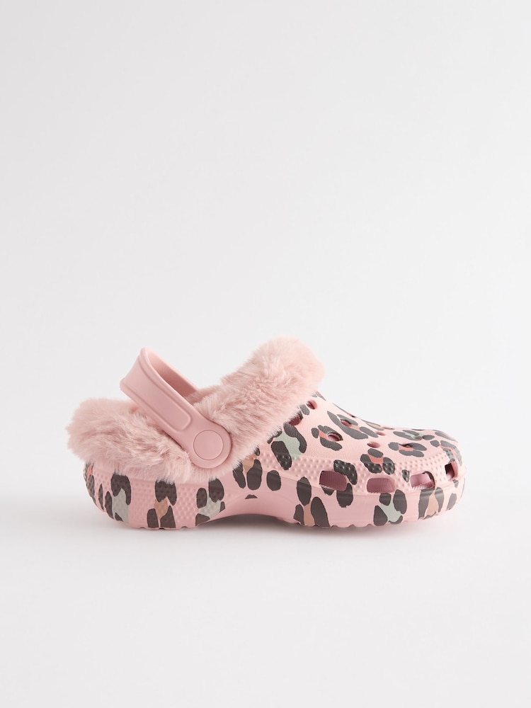Pink - Clogs-Slipper mit Futter aus Fellimitat - Bild 2 von 5