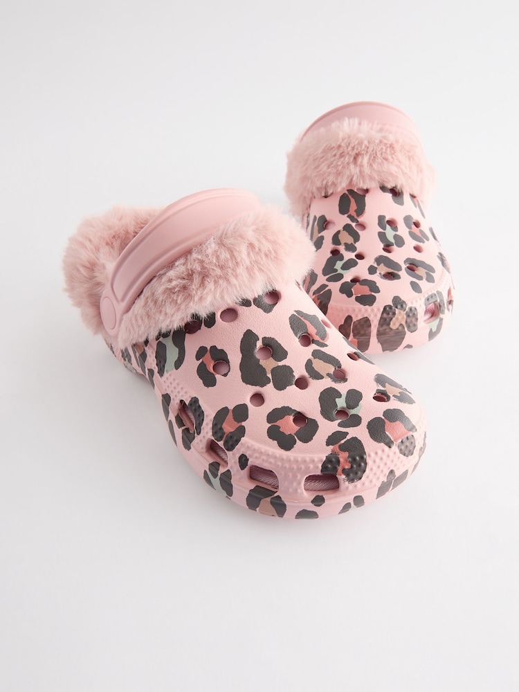 Roze - Pantoffelklompen met voering van imitatiebont - Image 3 of 5
