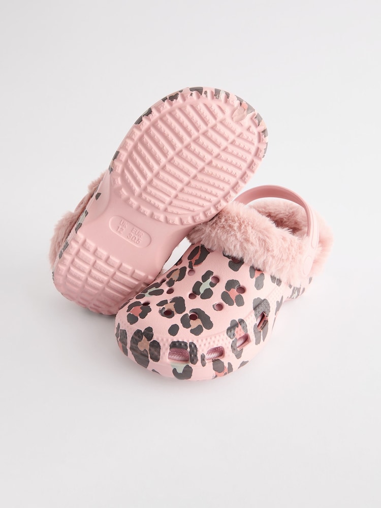 Pink - Clogs-Slipper mit Futter aus Fellimitat - Bild 5 von 5