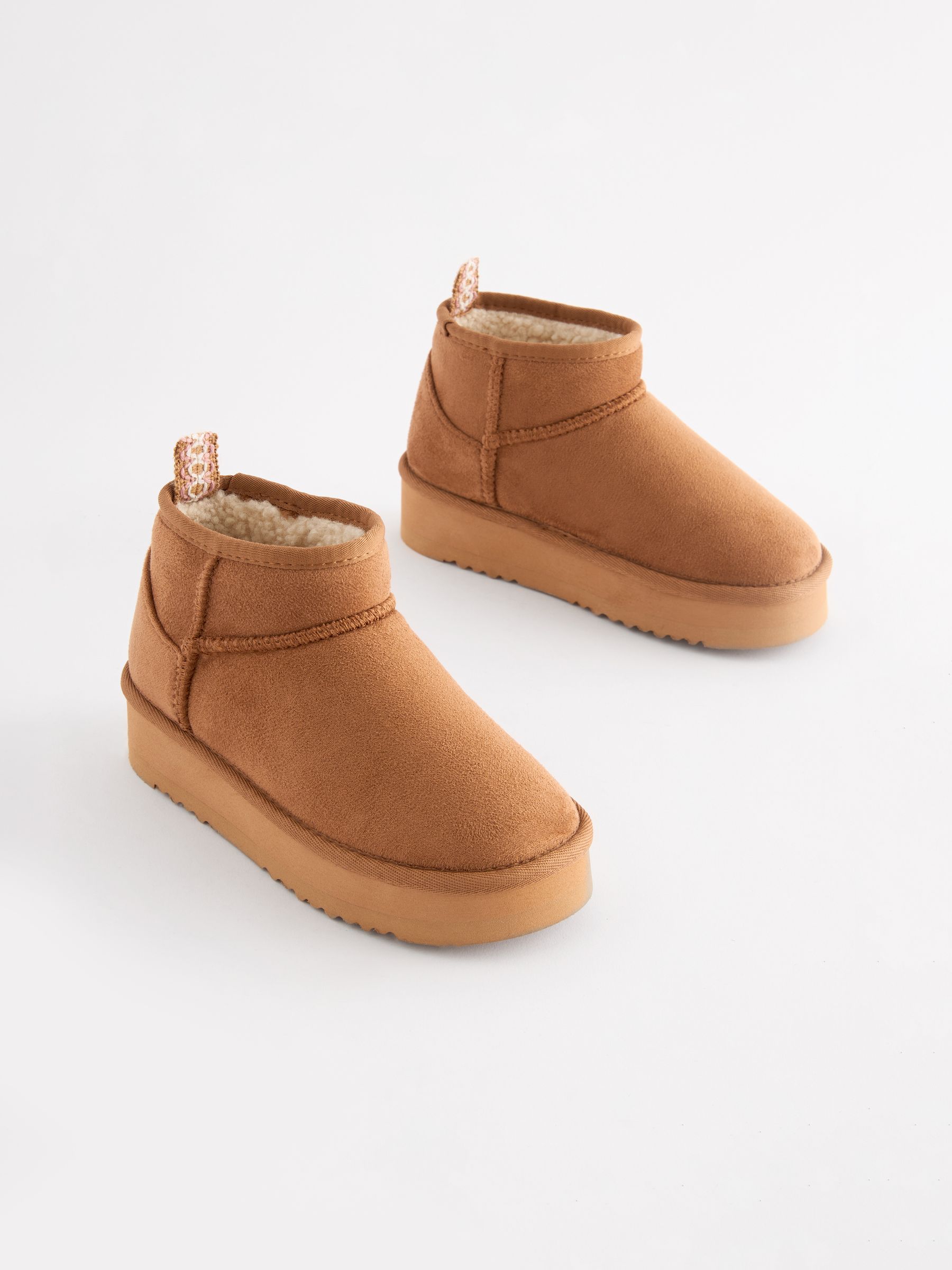 Buy Tan Brown Warm Lined Flatform Boot Slippers from Next Austria