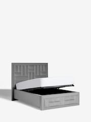 Soft Velvet Mid Grey Ruby Upholstered Ottoman Storage Bed Frame - Image 7 of 9
