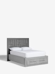 Soft Velvet Mid Grey Ruby Upholstered Ottoman Storage Bed Frame - Image 8 of 9