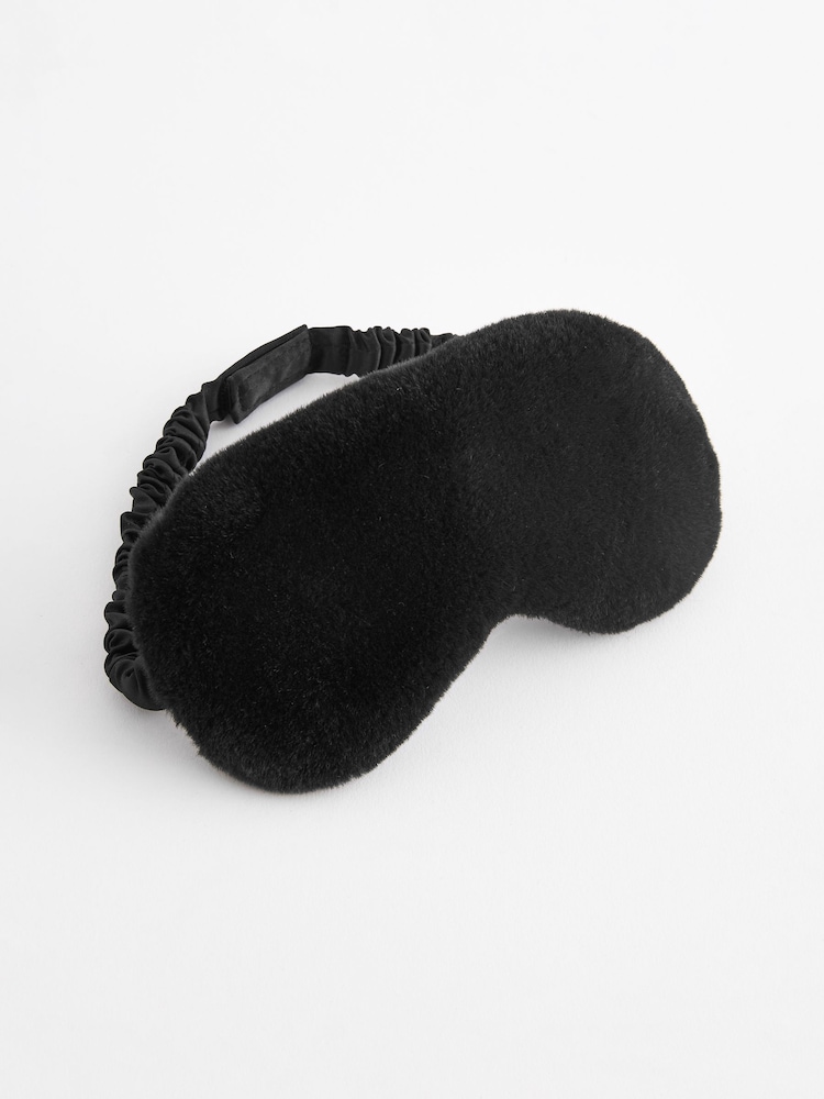 Черный искусственный мех - Slippers and Eye Mask Set - Изображение 2 из 5