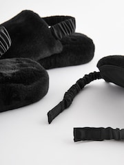 Черный искусственный мех - Slippers and Eye Mask Set - Изображение 4 из 5