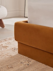 Soft Velvet Caramel Arlo Upholstered Ottoman Storage Bed Frame - Image 4 of 9