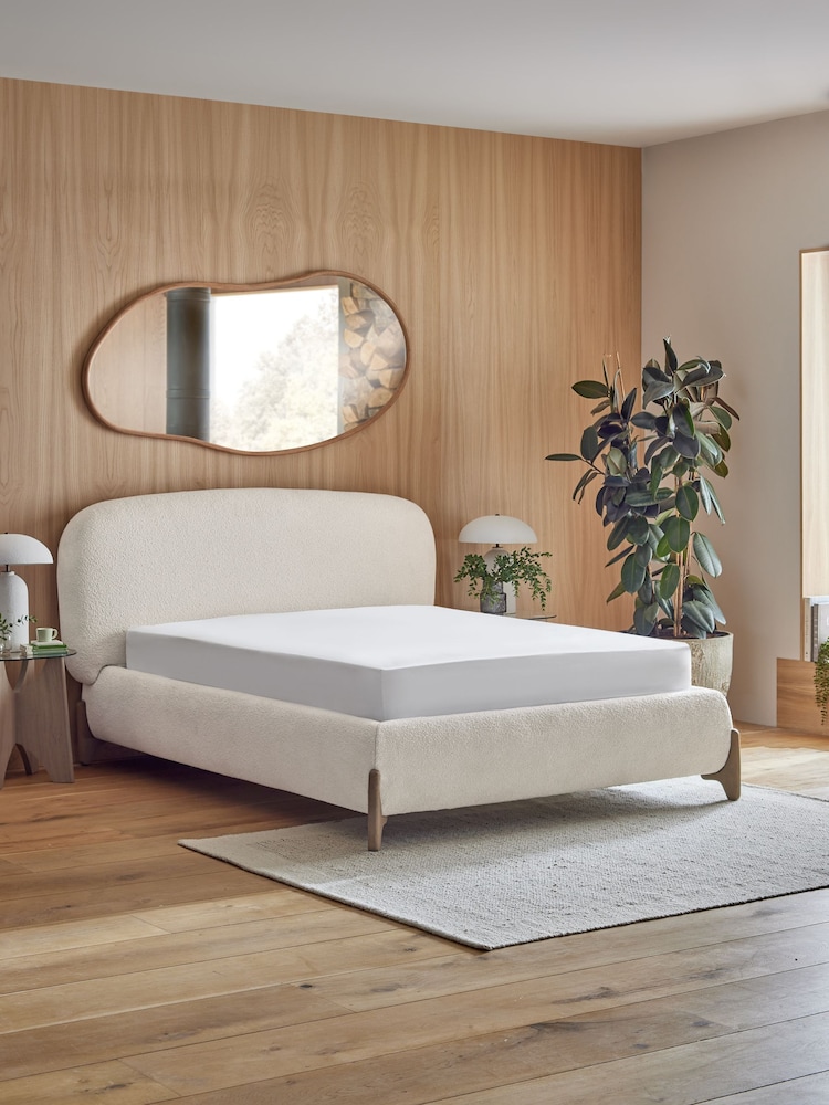 Casual Boucle Natural Oyster Oslo Upholstered Bed Frame - Image 1 of 7