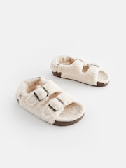Pink Animal Print Double Strap Corkbed Slippers - Image 1 of 5