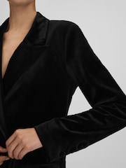Good American Black Good American Velvet Double Breasted Suit Blazer - Image 4 of 6
