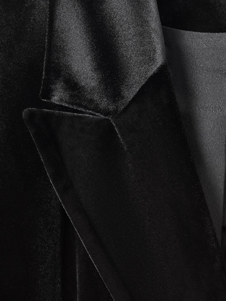 Good American Black Good American Velvet Double Breasted Suit Blazer - Image 6 of 6
