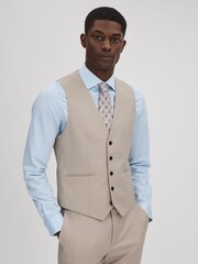Reiss Stone Dillon Slim Fit Wool Blend Waistcoat - Image 1 of 5