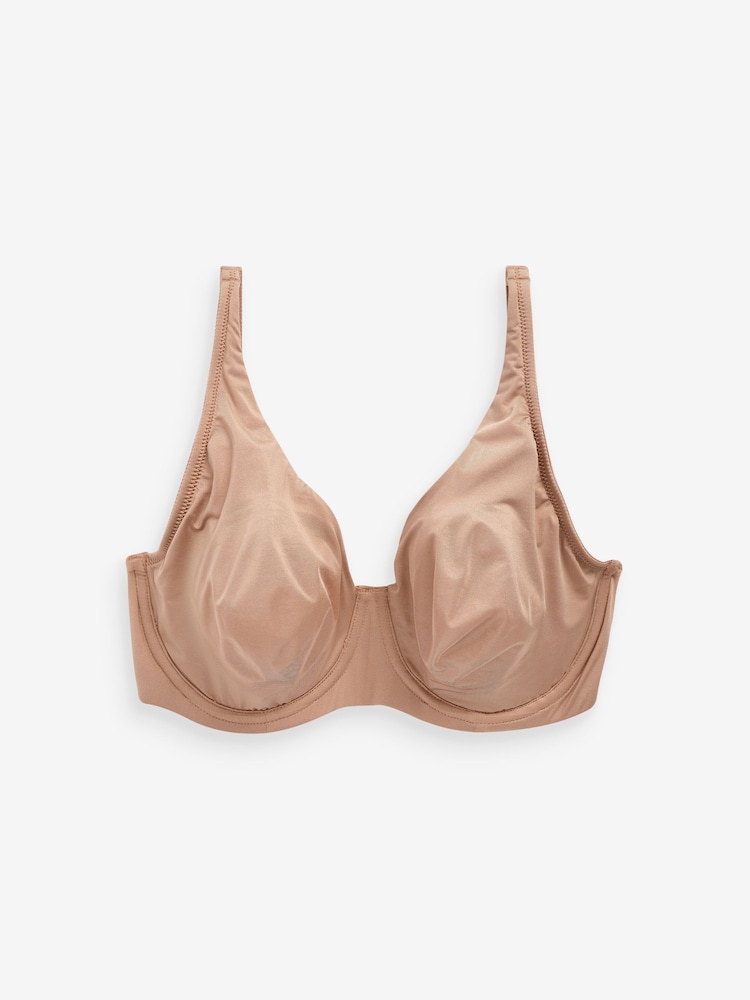 Black/White/Praline Nude Non Pad Full Cup DD+ Microfibre Smoothing Ultimate Comfort T-Shirt Bras 3 Pack - Image 11 of 13