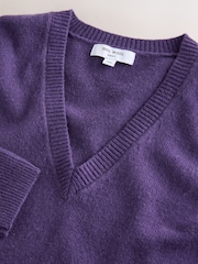 Purple N.Premium Merino Wool V-Neck Jumper - Image 2 of 3