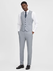 Reiss Soft Blue Dandy Slim Fit Wool Waistcoat - Image 3 of 5