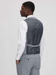 Reiss Soft Blue Dandy Slim Fit Wool Waistcoat - Image 5 of 5