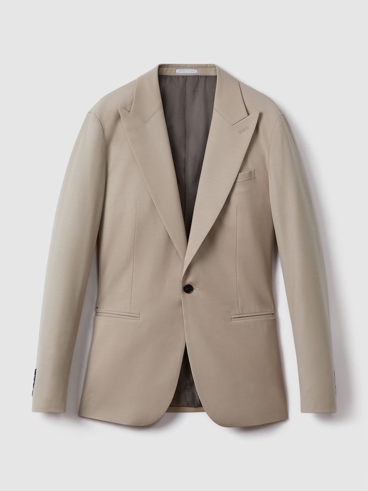 Reiss Stone Dillon Slim Fit Wool Blend Single Breasted Blazer - Image 2 of 7