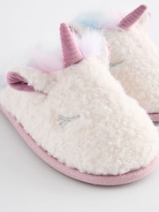 White Rainbow Unicorn Mule Slippers - Image 4 of 5
