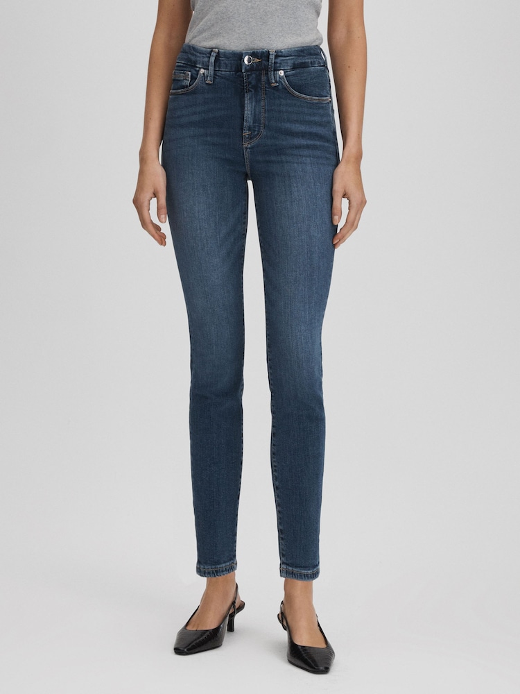 Good American Blue Good American Cropped Skinny Jeans - Image 1 of 7