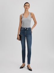 Good American Blue Good American Cropped Skinny Jeans - Image 3 of 7
