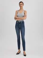 Good American Blue Good American Cropped Skinny Jeans - Image 6 of 7