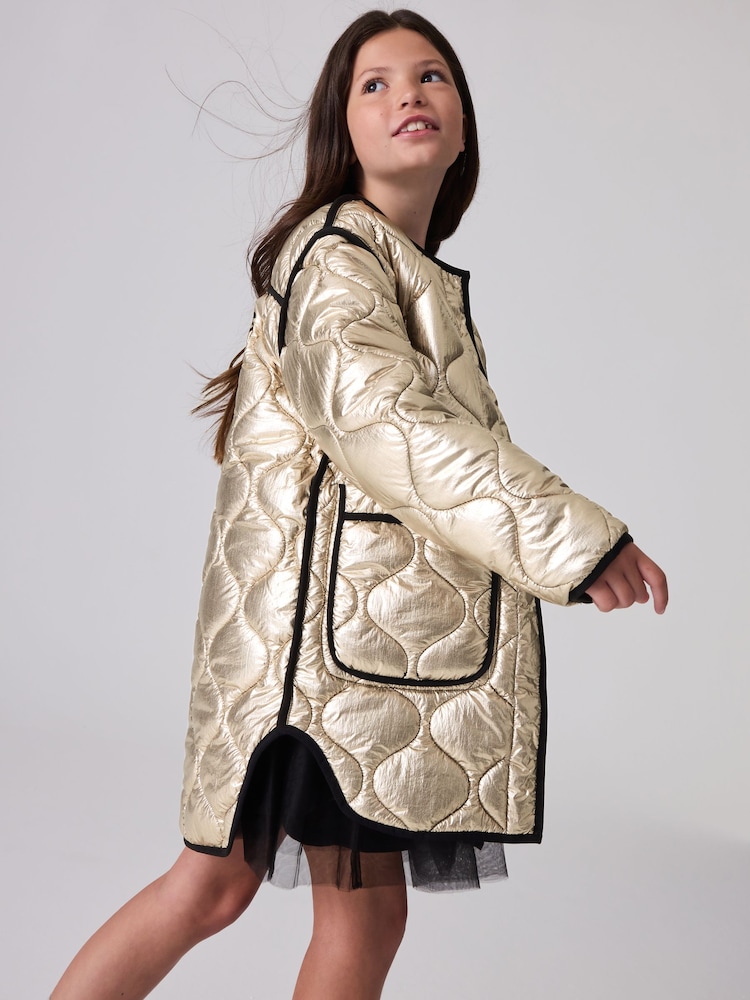 smALLSAINTS Metallic Phyllis Reversible Liner Girls Jacket - Image 2 of 15