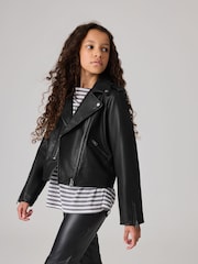 smALLSAINTS Black Girls Belfern 100% Genuine Leather Jacket - Image 1 of 10