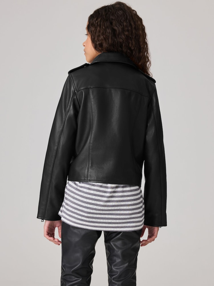 smALLSAINTS Black Girls Belfern 100% Genuine Leather Jacket - Image 2 of 10