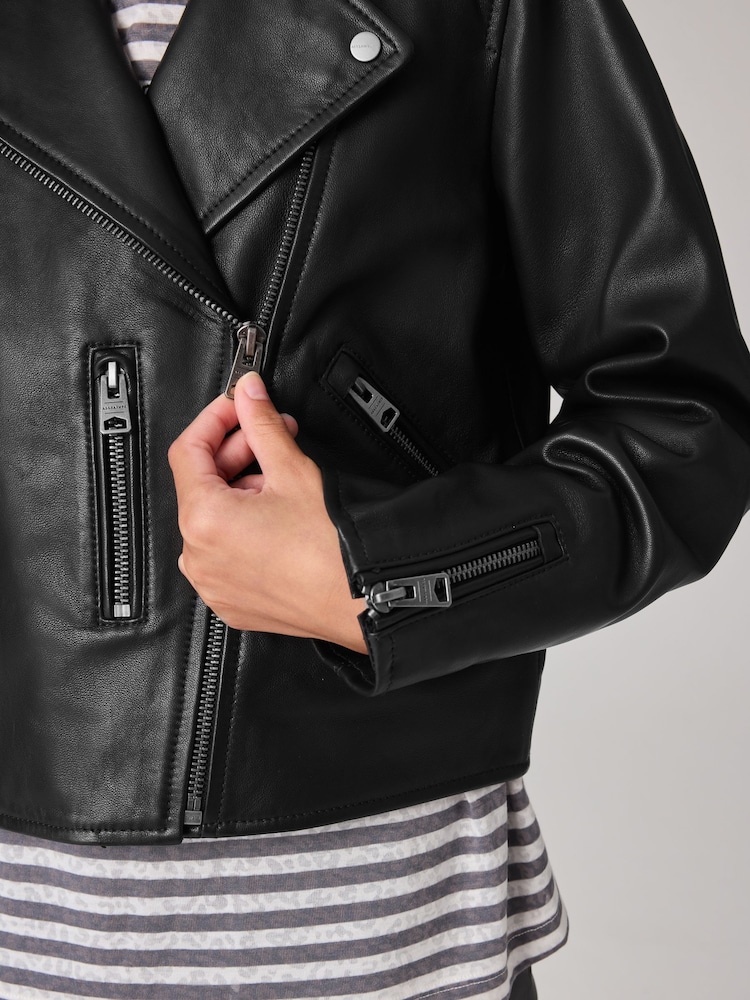 smALLSAINTS Black Girls Belfern 100% Genuine Leather Jacket - Image 3 of 10